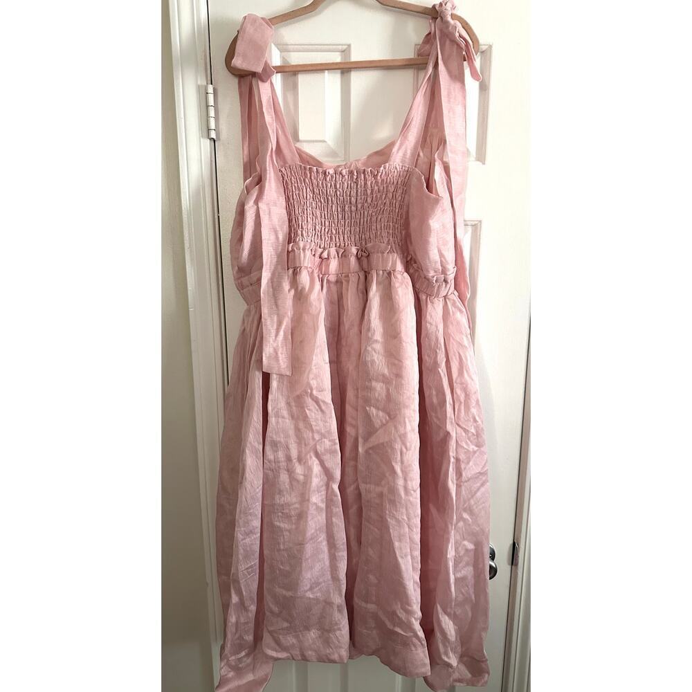 Melissa Mercedes × ELOQUII Fit And Flare DramatIC Bow Dress Pink Plus Sz. 24 NWT - Picture 4 of 5